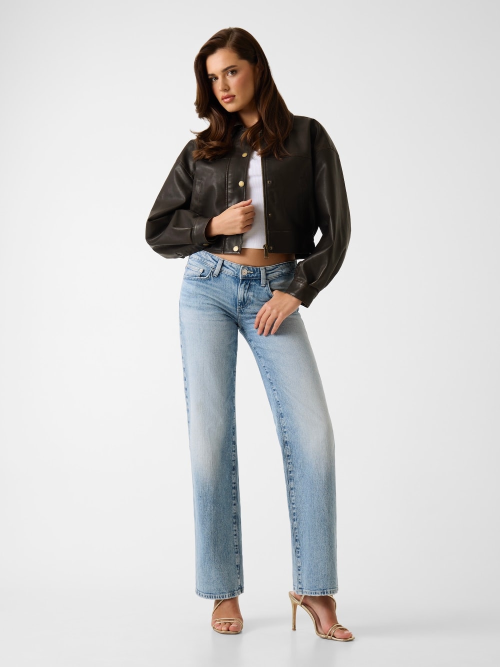 Faux leather cropped jacket - Guess