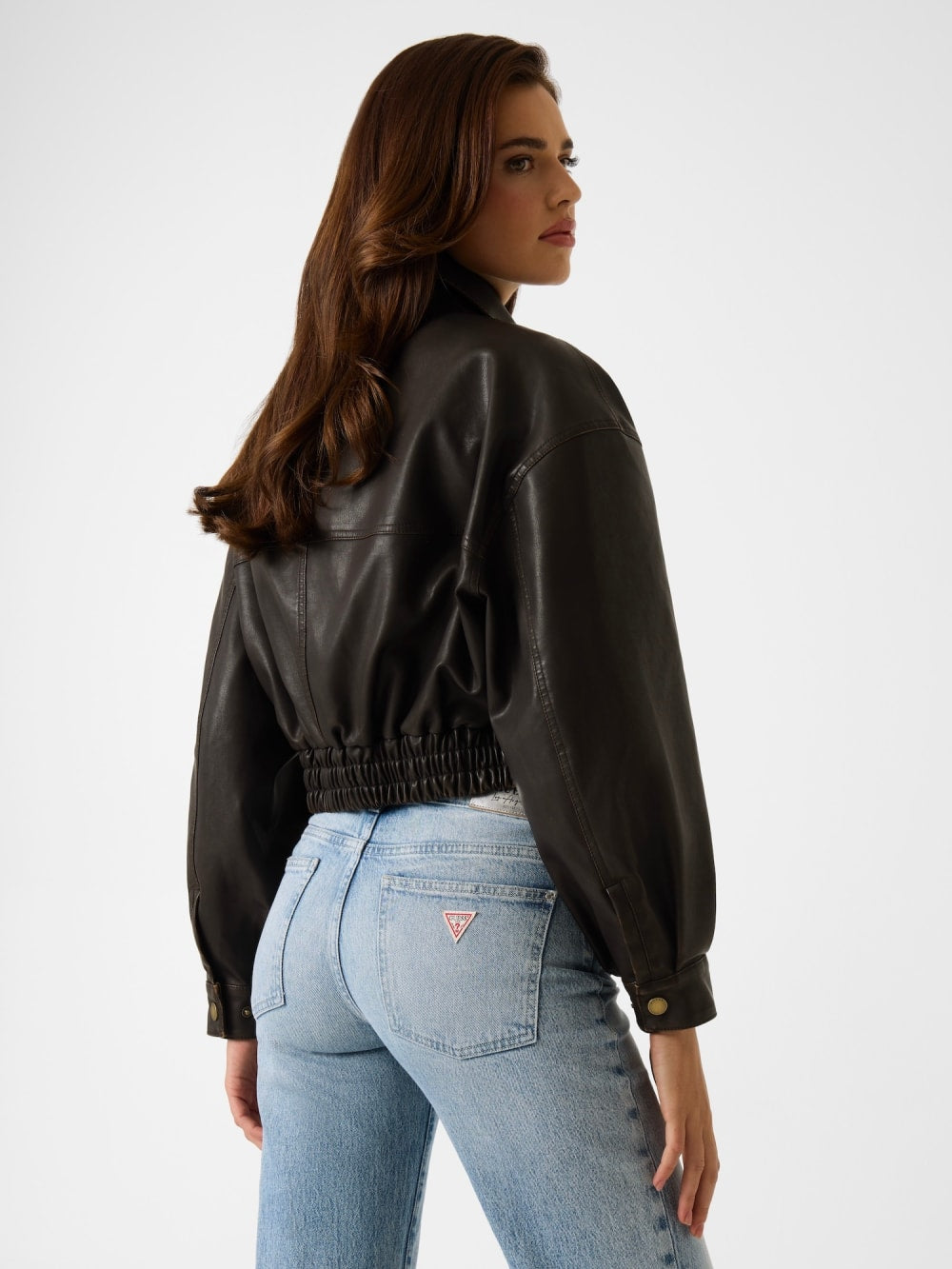 Faux leather cropped jacket - Guess