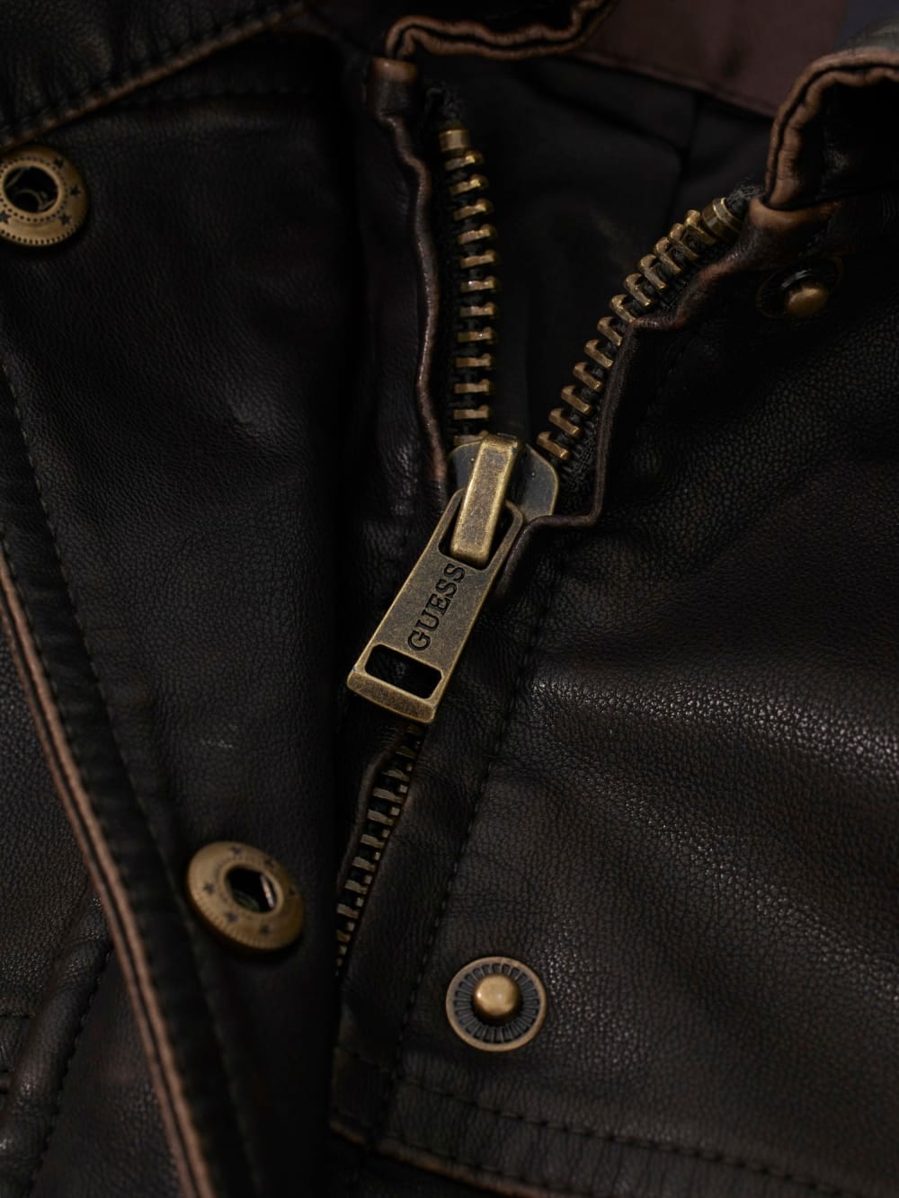 Faux leather cropped jacket - Guess
