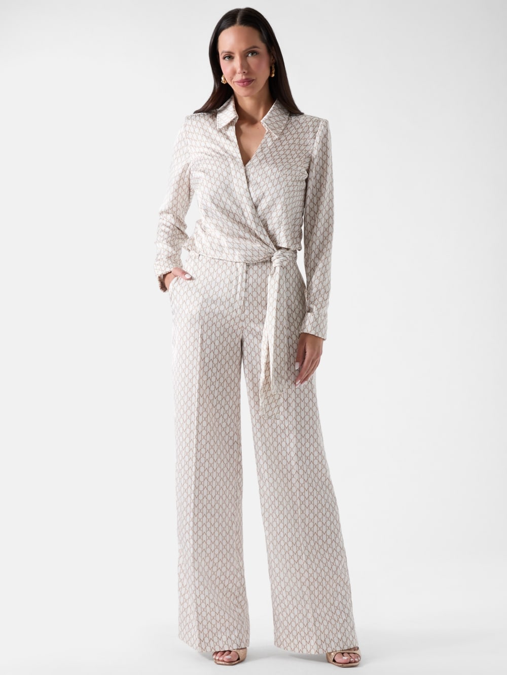 Marciano Monogram Satin Pants - Guess
