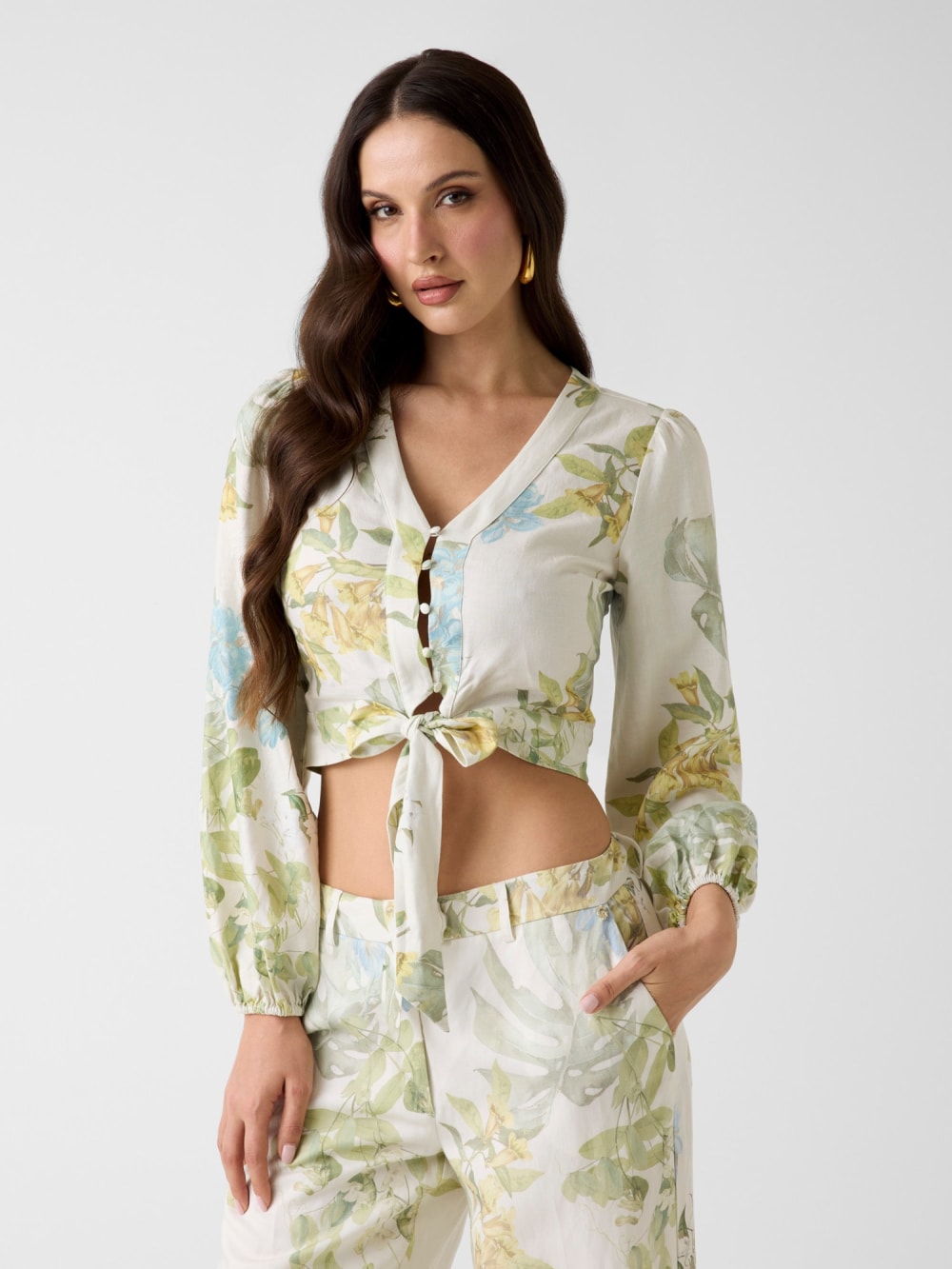 Linen-blend blouse - Guess