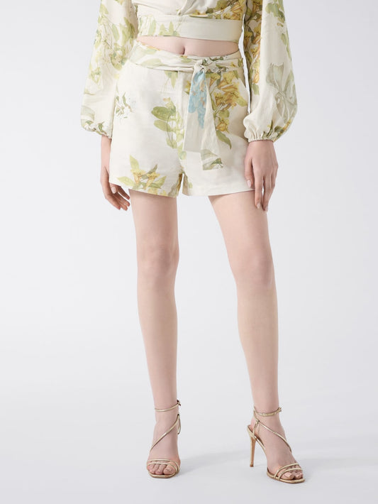 Linen-blend printed shorts - Guess
