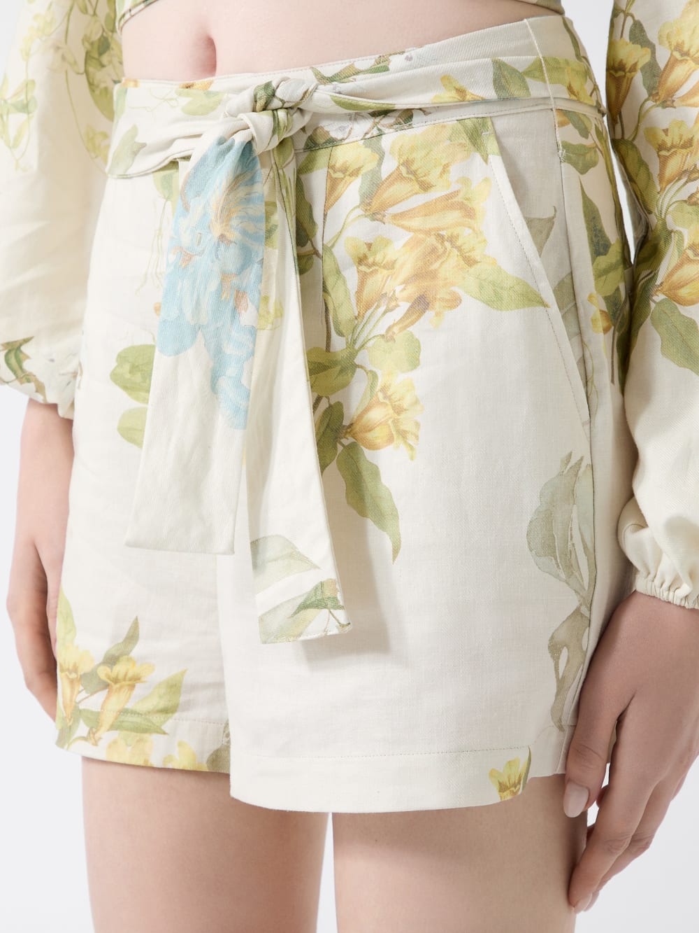 Linen-blend printed shorts - Guess