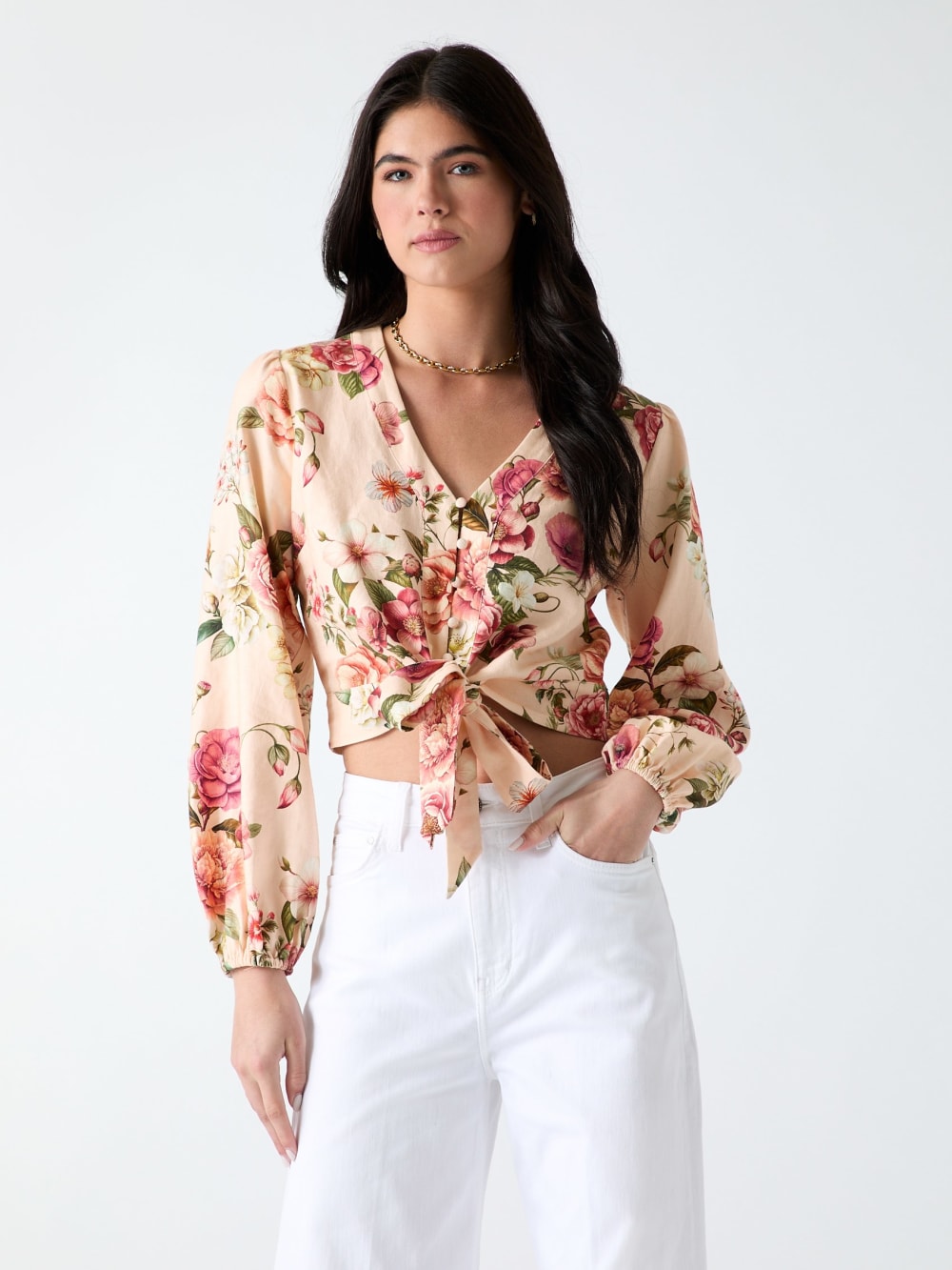 Linen-blend blouse - Guess