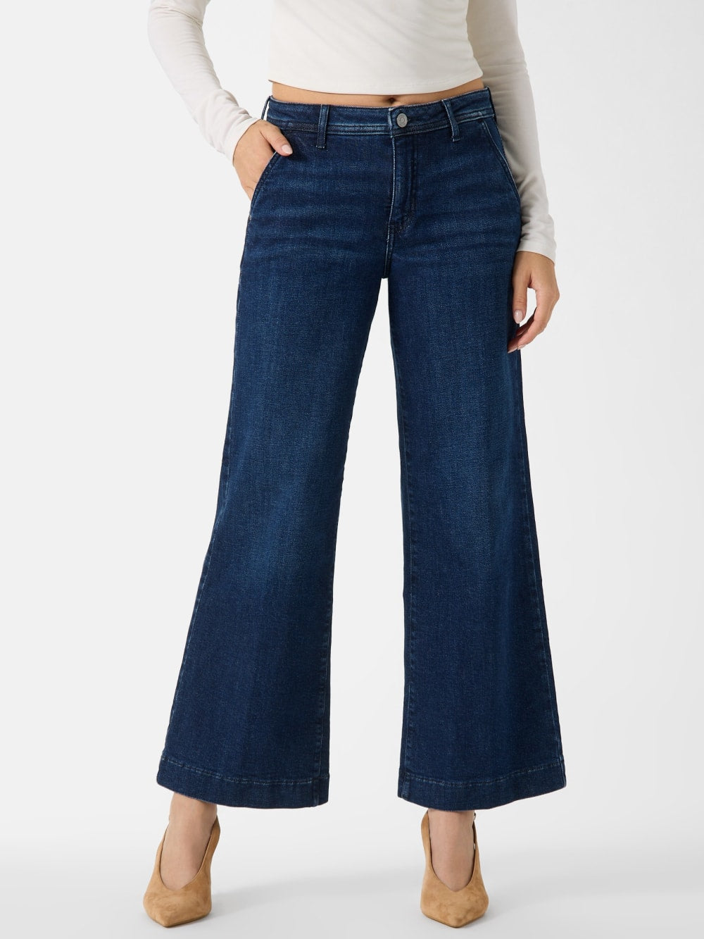 Eco Zoya Cropped Wide-Leg Jeans - Guess
