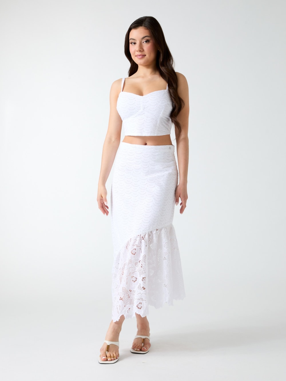 Eyelets midi skirt - Guess