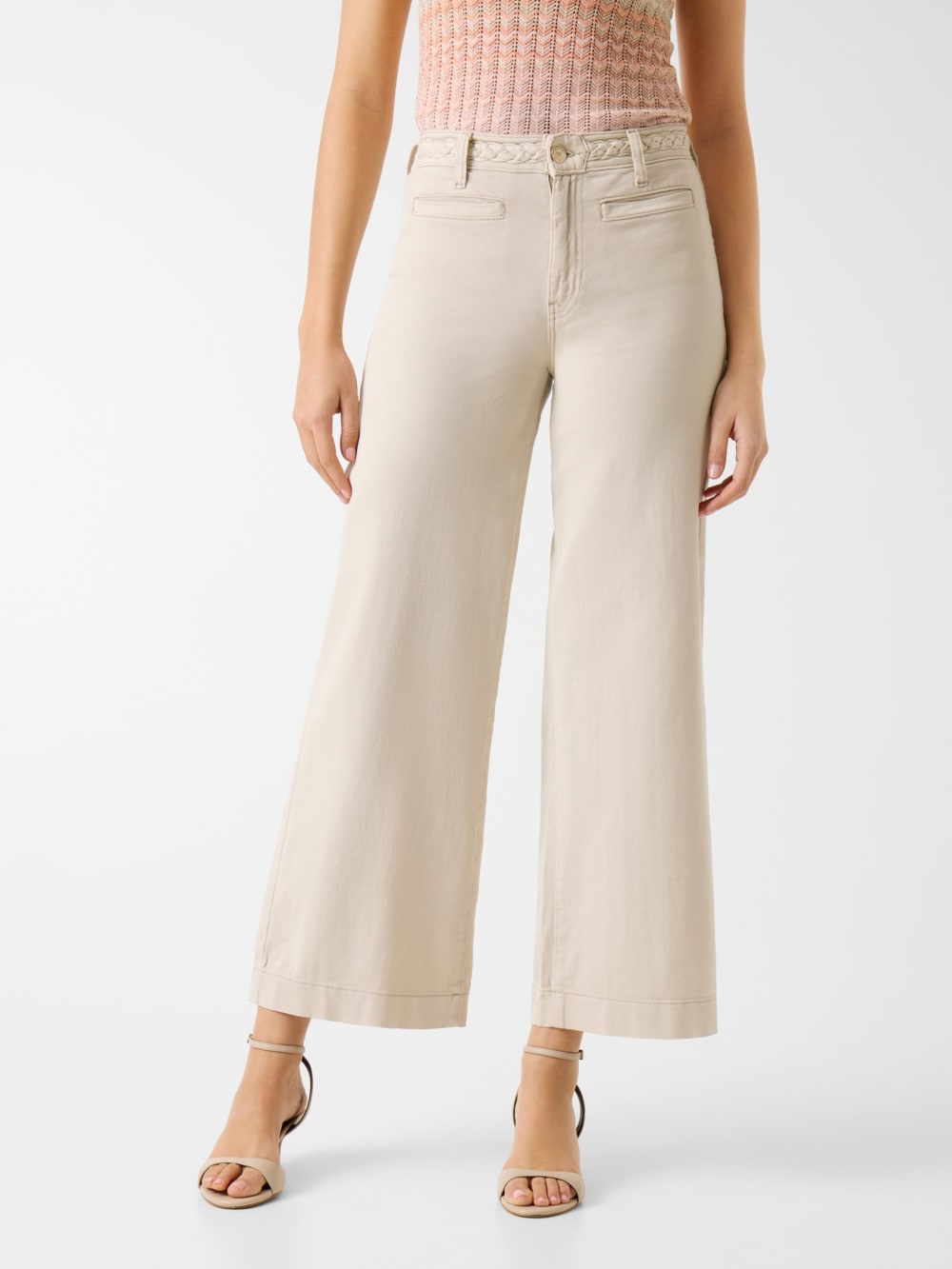 Braided Cropped Wide-Leg Pants - Guess