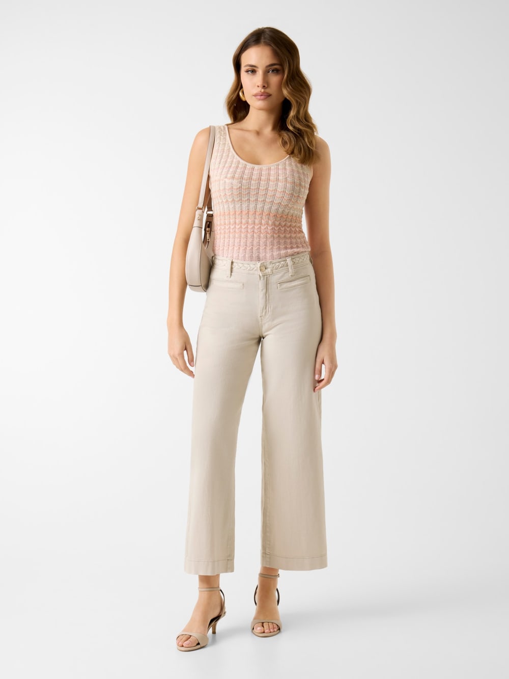 Braided Cropped Wide-Leg Pants - Guess