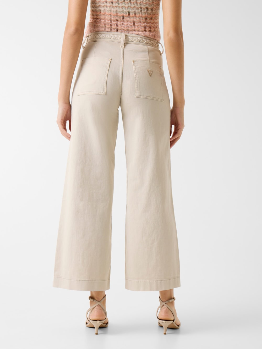 Braided Cropped Wide-Leg Pants - Guess