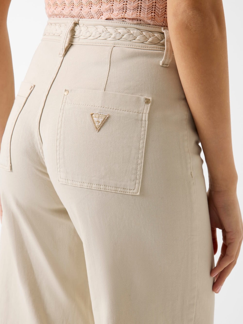 Braided Cropped Wide-Leg Pants - Guess