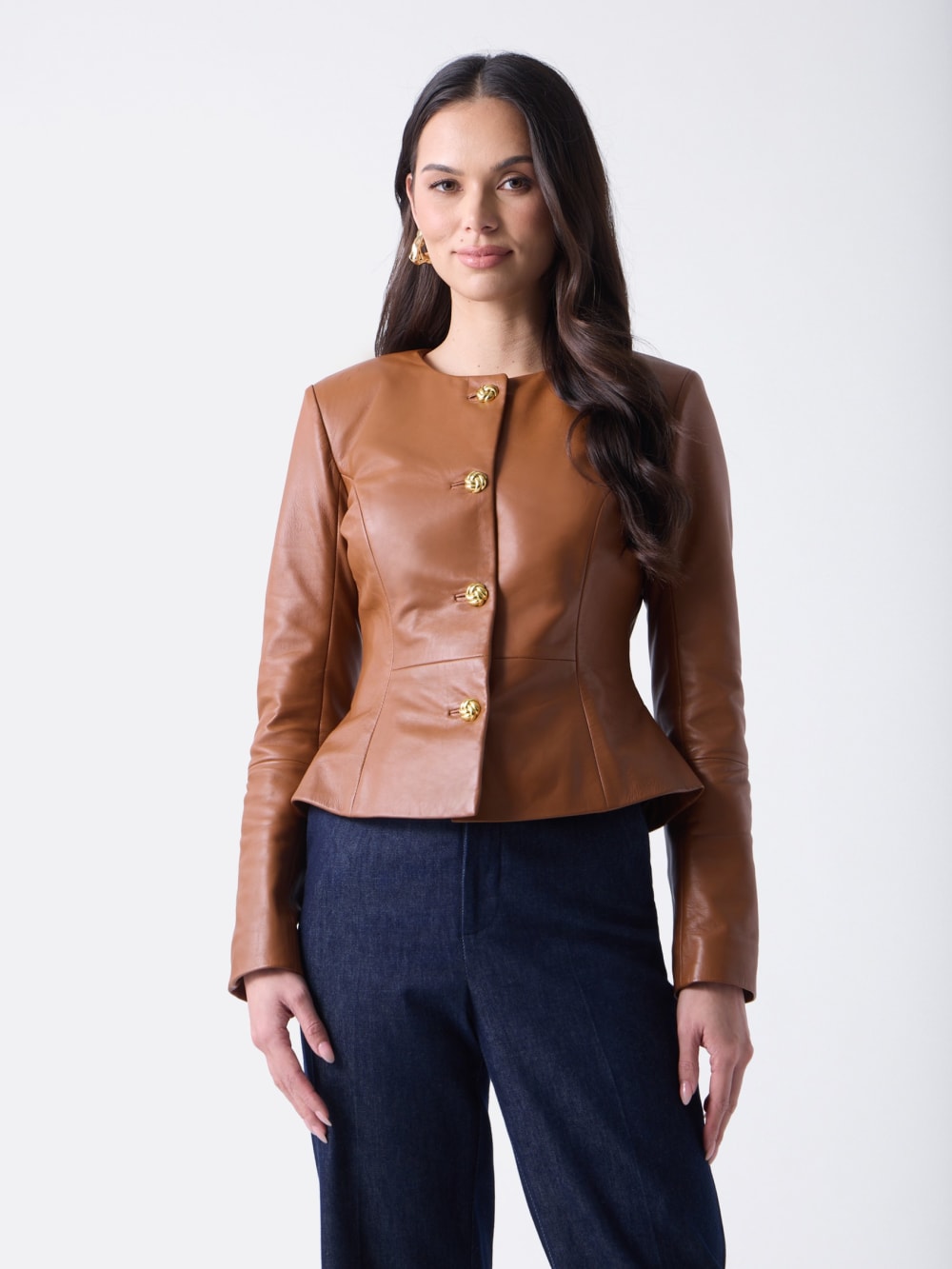 Marciano Peplum Leather Jacket - Guess