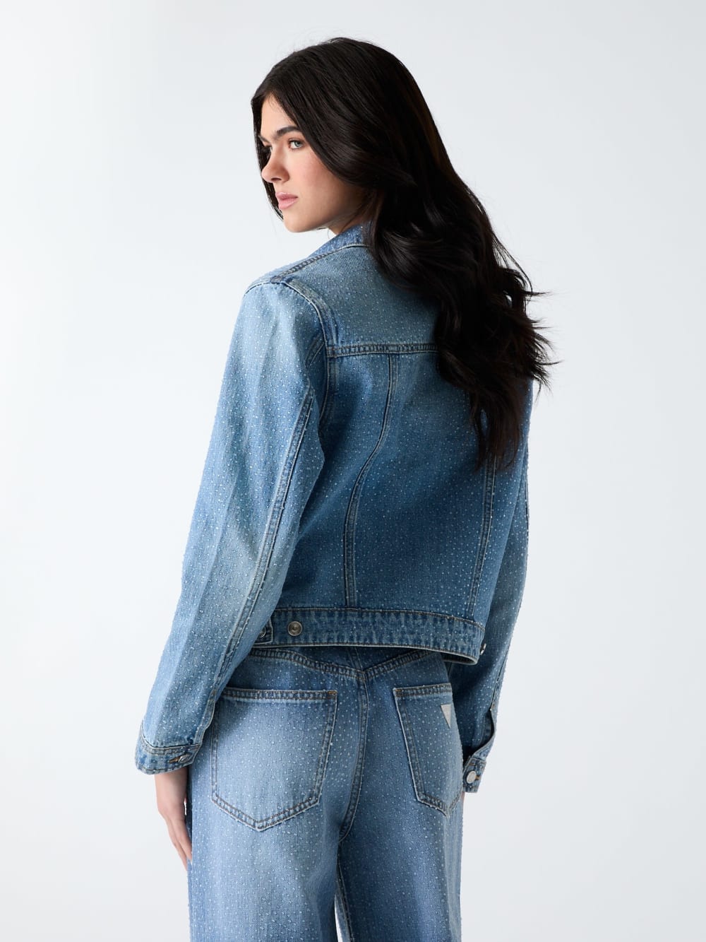 Rhinestone Denim Jacket - Guess