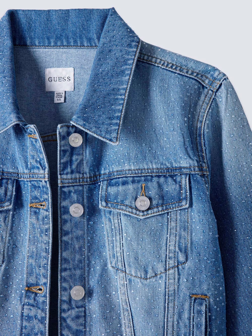Rhinestone Denim Jacket - Guess