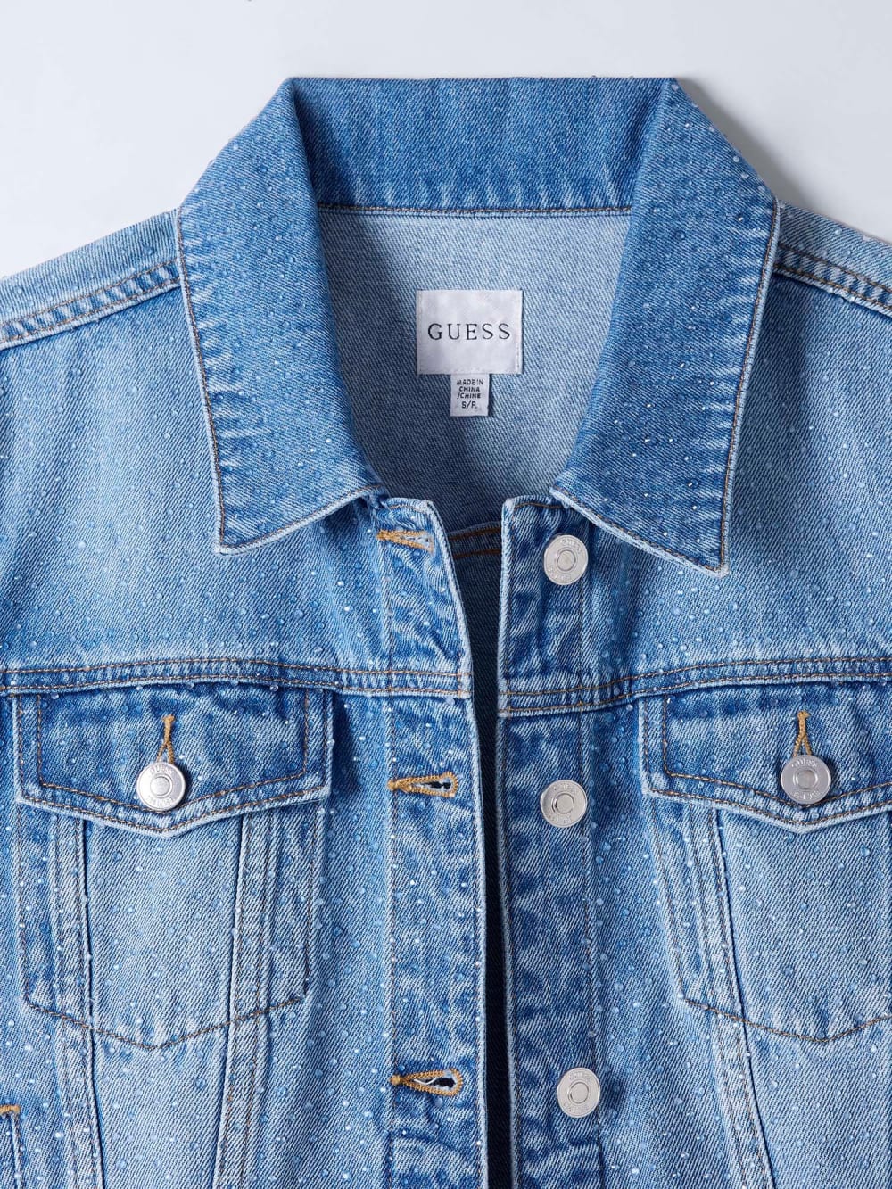 Rhinestone Denim Jacket - Guess