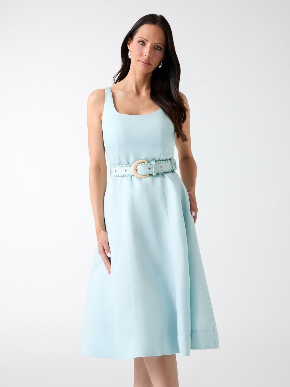 Marciano linen-blend midi dress - Guess