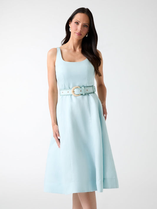 Marciano linen-blend midi dress - Guess
