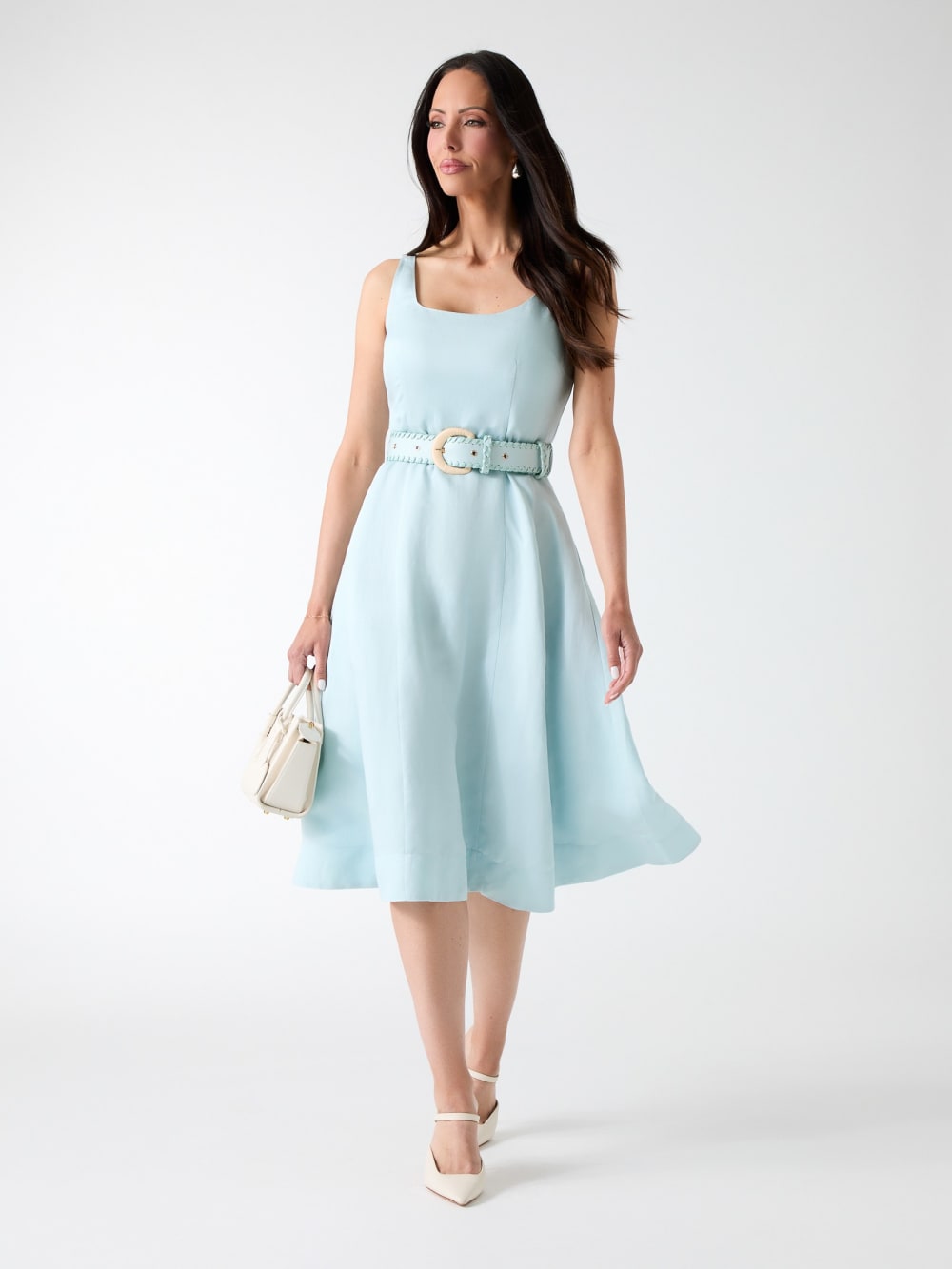Marciano linen-blend midi dress - Guess