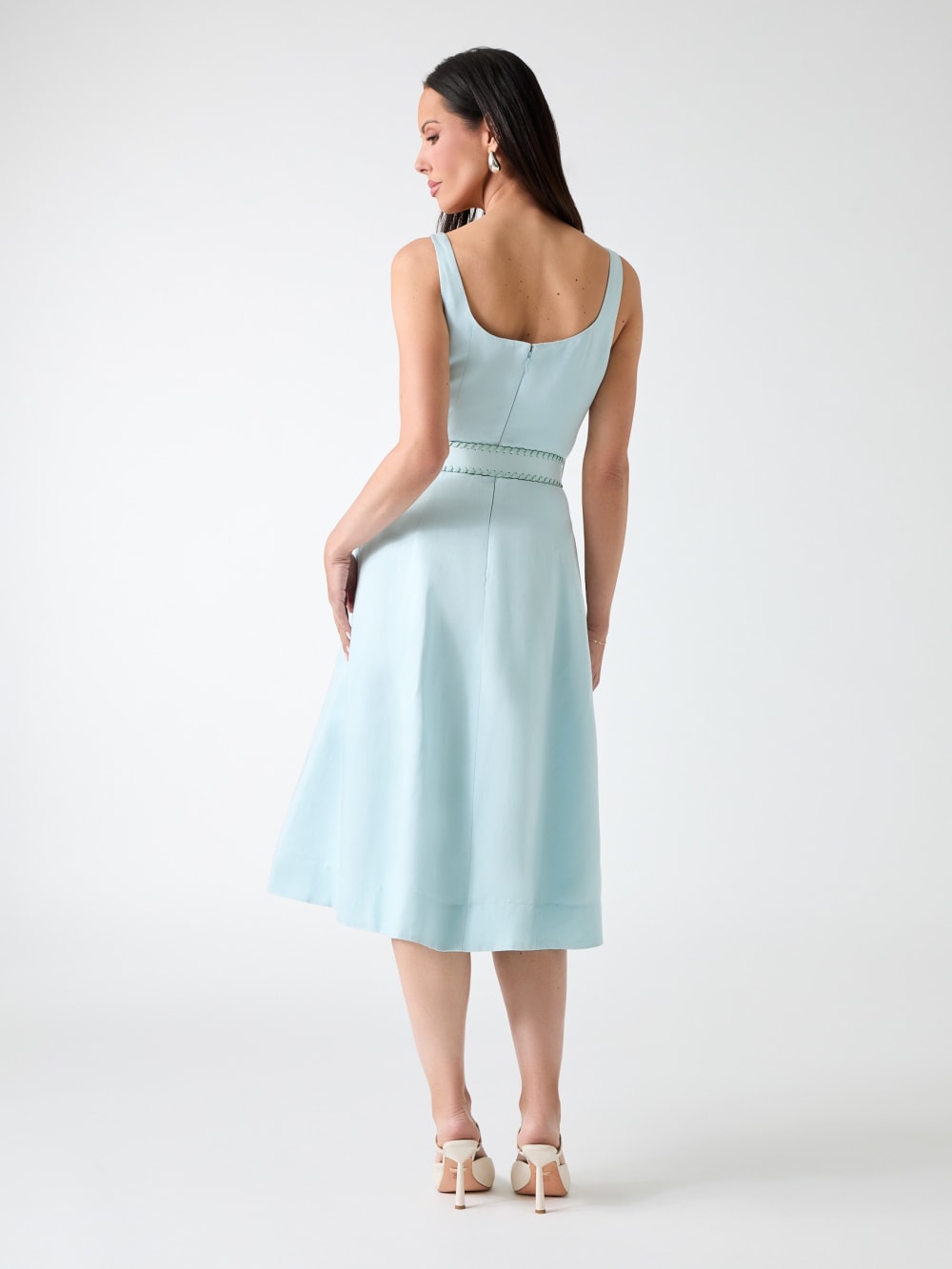 Marciano linen-blend midi dress - Guess