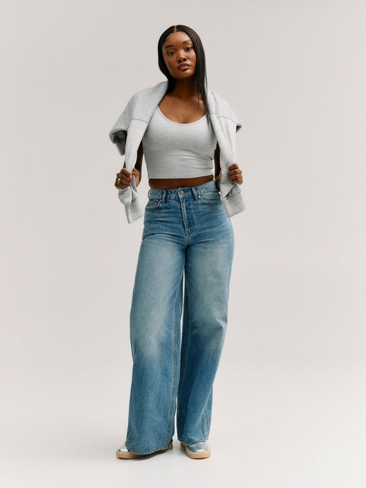 Rhinestone Wide-Leg Jeans - Guess