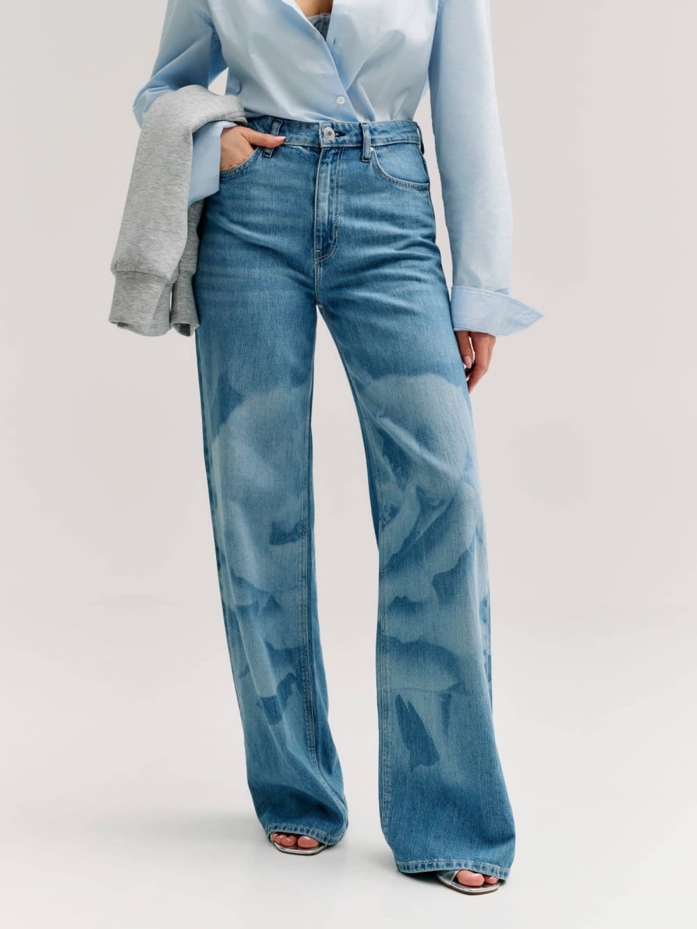 Printed Wide-Leg Jeans - Guess