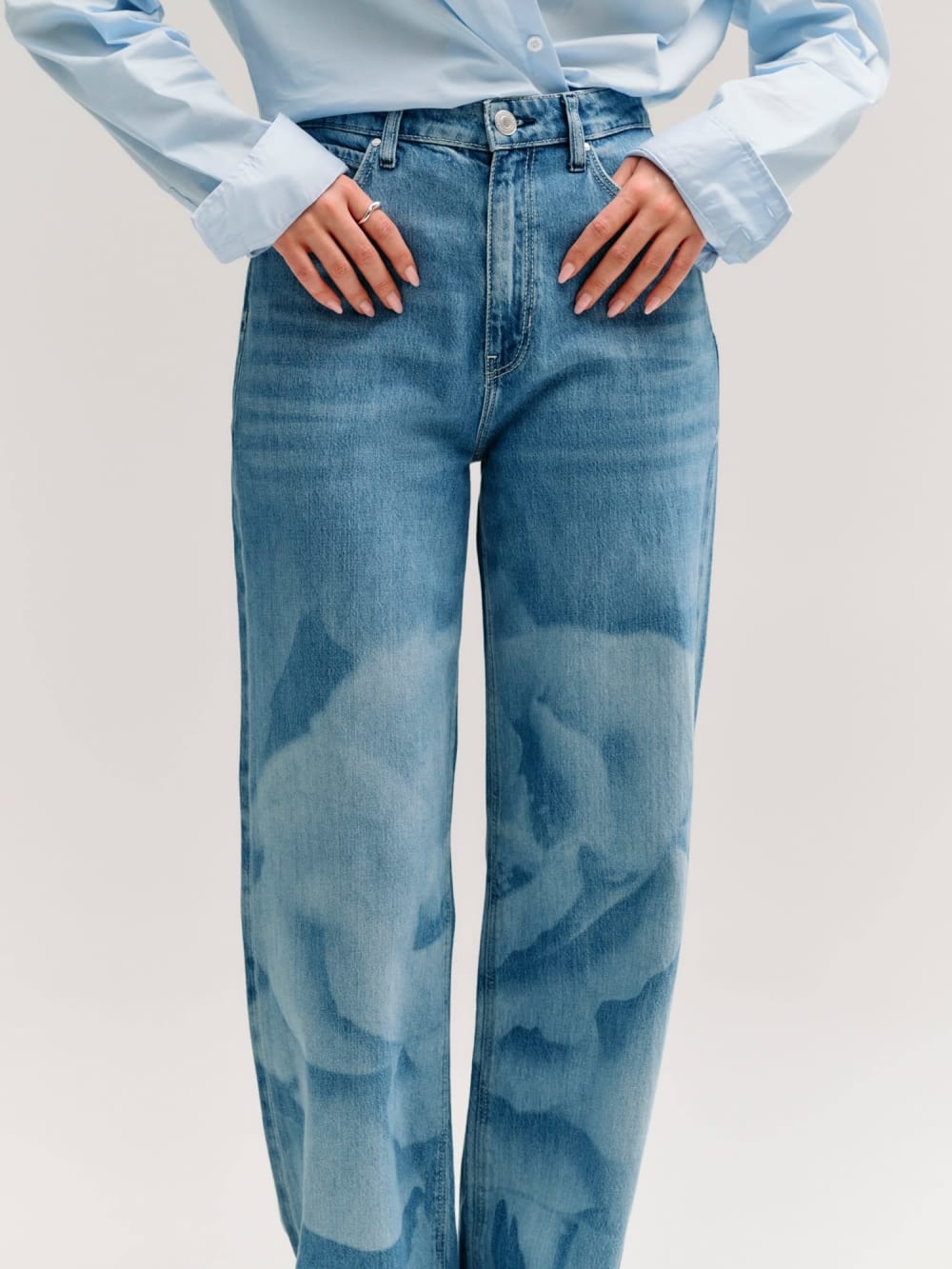 Printed Wide-Leg Jeans - Guess