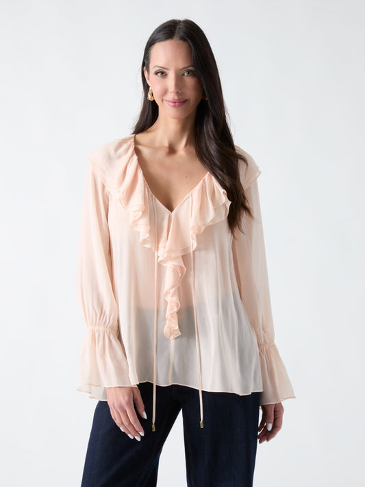 Marciano Sheer Ruffled Blouse - Guess