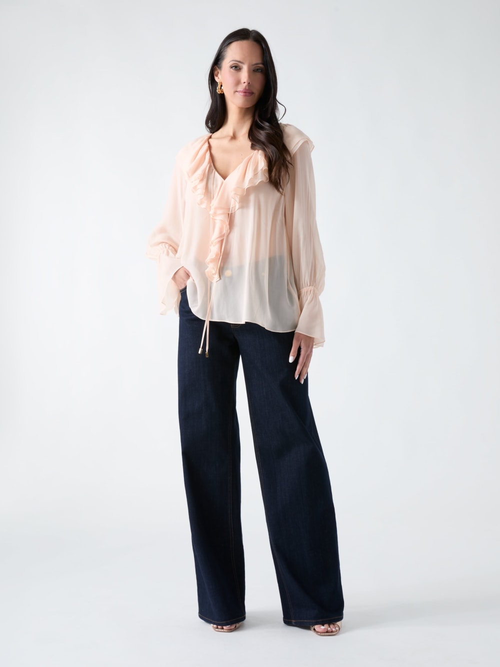 Marciano Sheer Ruffled Blouse - Guess