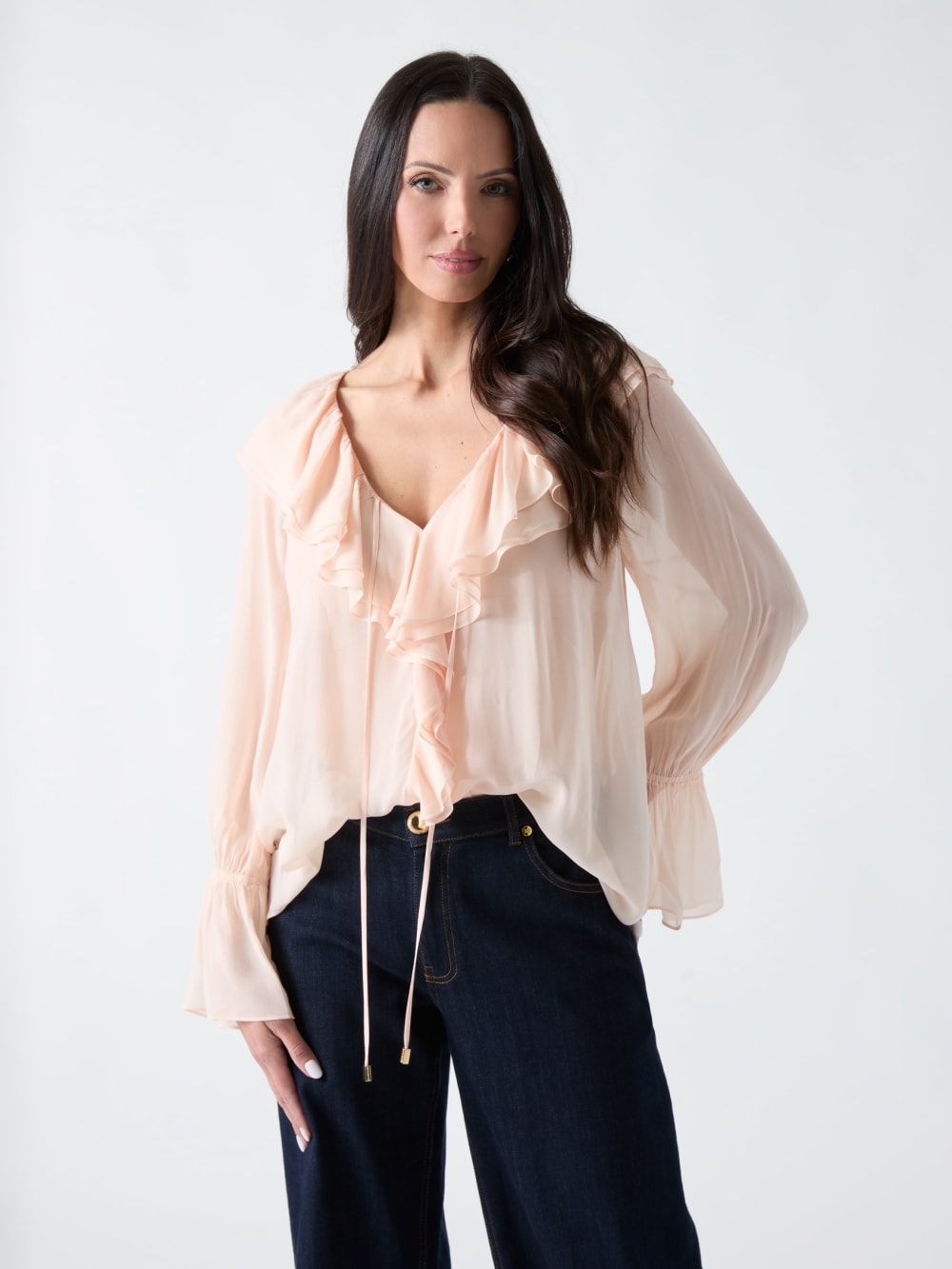 Marciano Sheer Ruffled Blouse - Guess