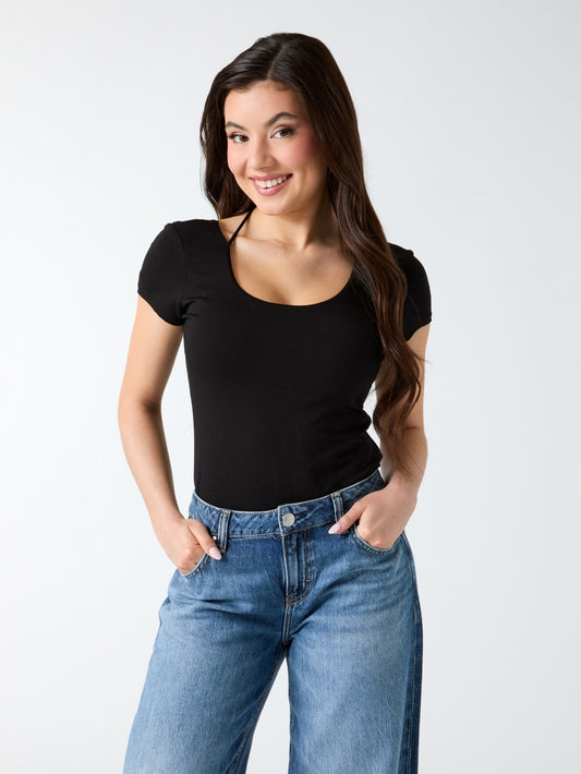 Stretch scoop neck top - Guess
