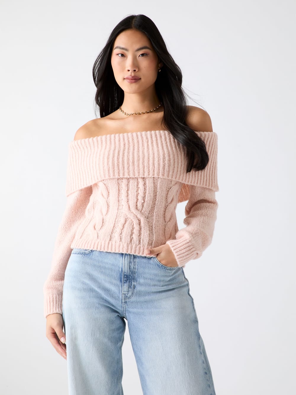 Off-shoulder wool-blend sweater - Guess