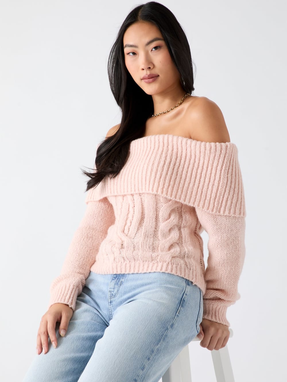 Off-shoulder wool-blend sweater - Guess