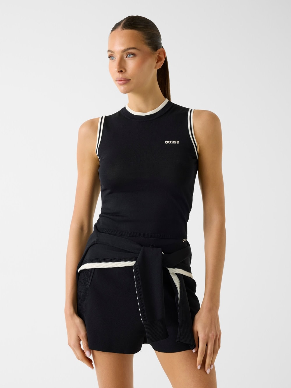 Embroidered logo knit top - Guess