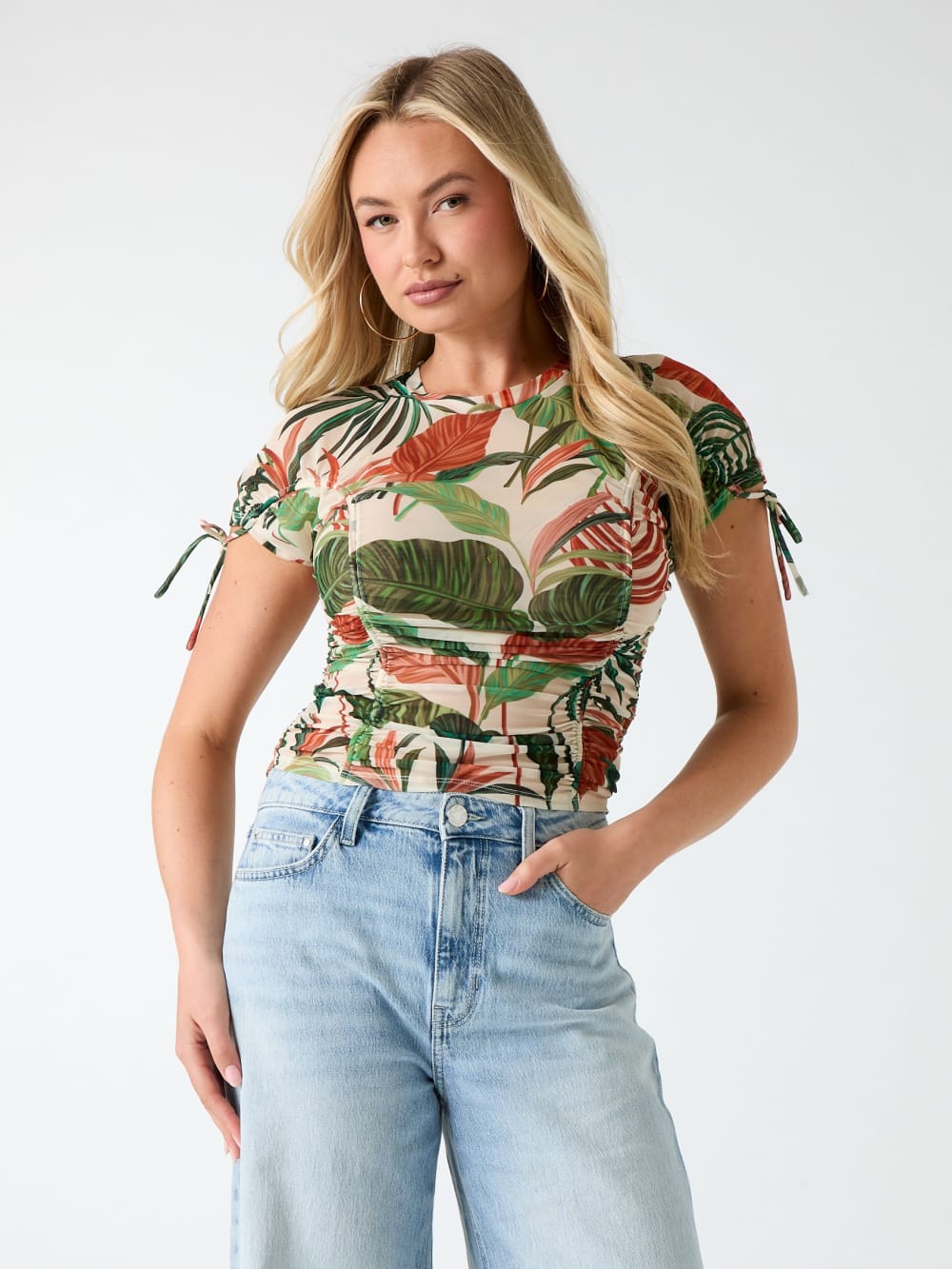 Eco Amaya Printed Mesh Top - Guess