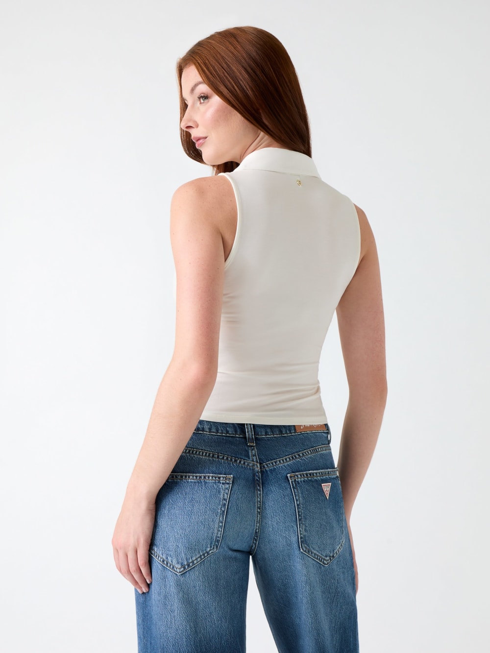 Sleeveless smocked top - Guess