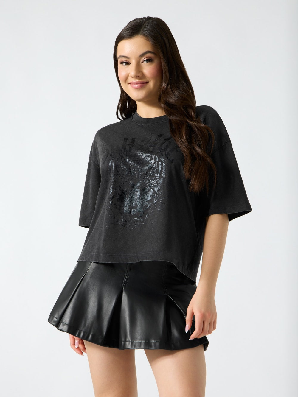 Foiled boxy t-shirt - Guess