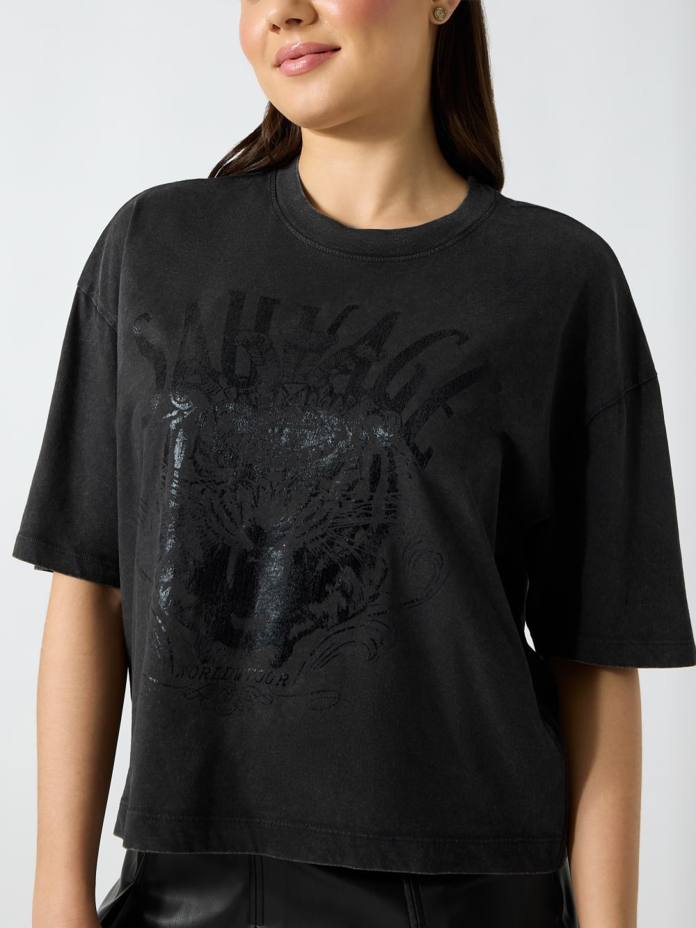 Foiled boxy t-shirt - Guess