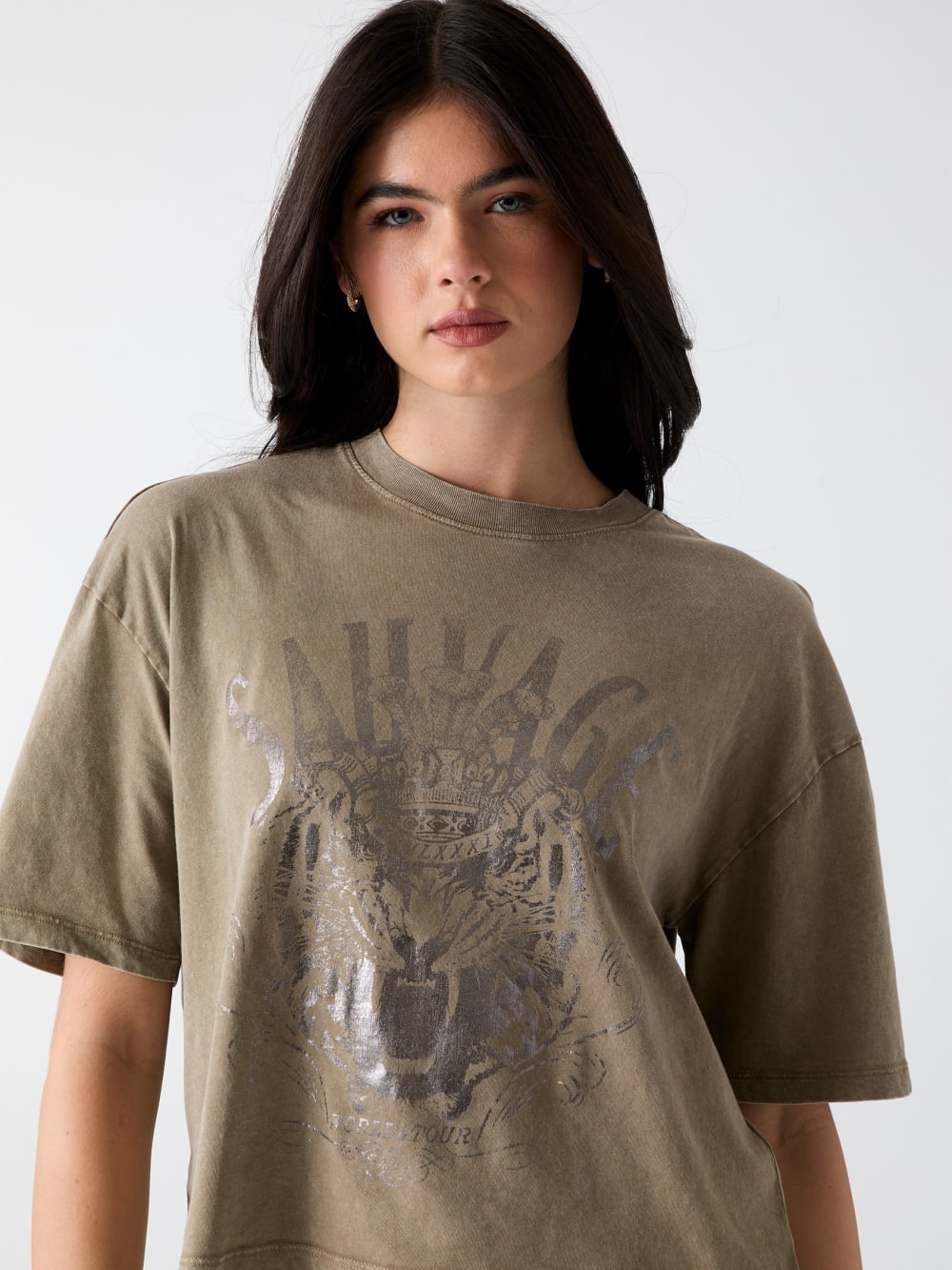Foiled boxy t-shirt - Guess