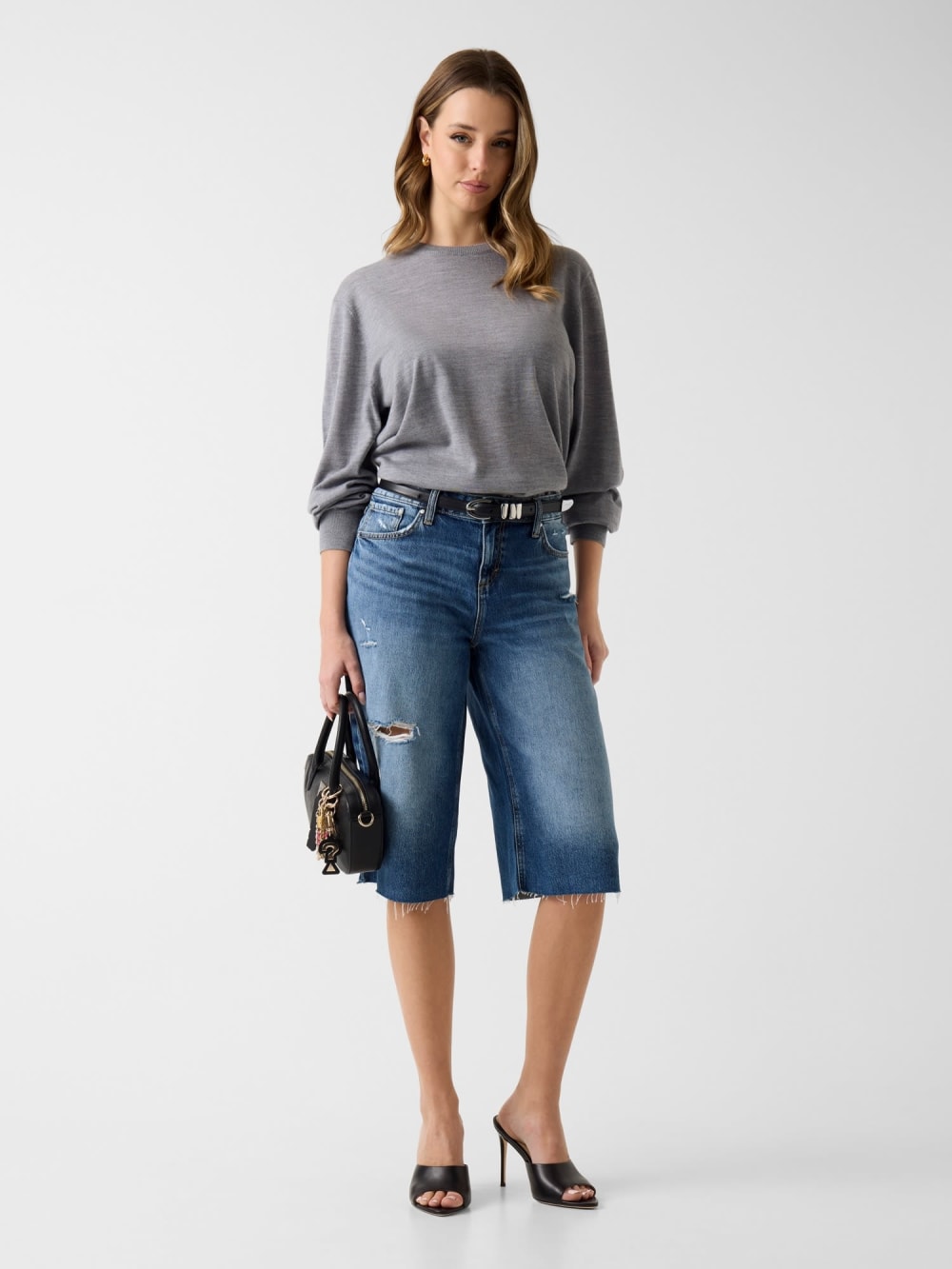 Baggy denim bermuda - Guess