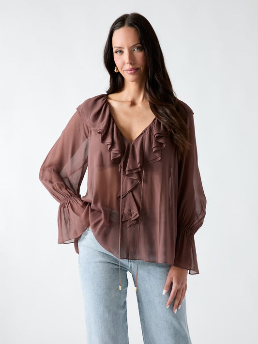 Marciano Sheer Ruffled Blouse - Guess