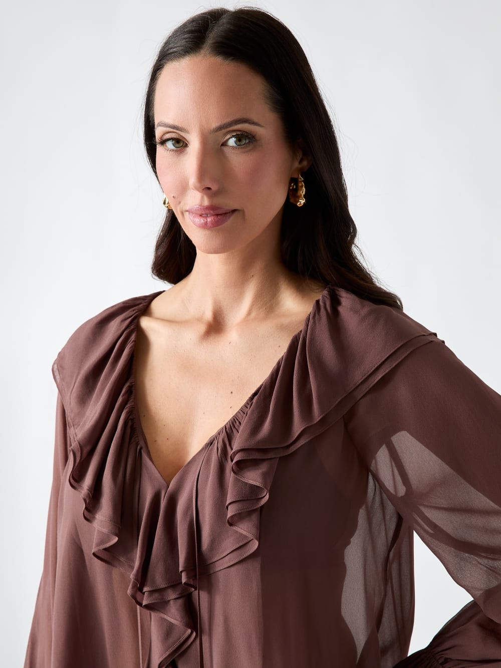 Marciano Sheer Ruffled Blouse - Guess