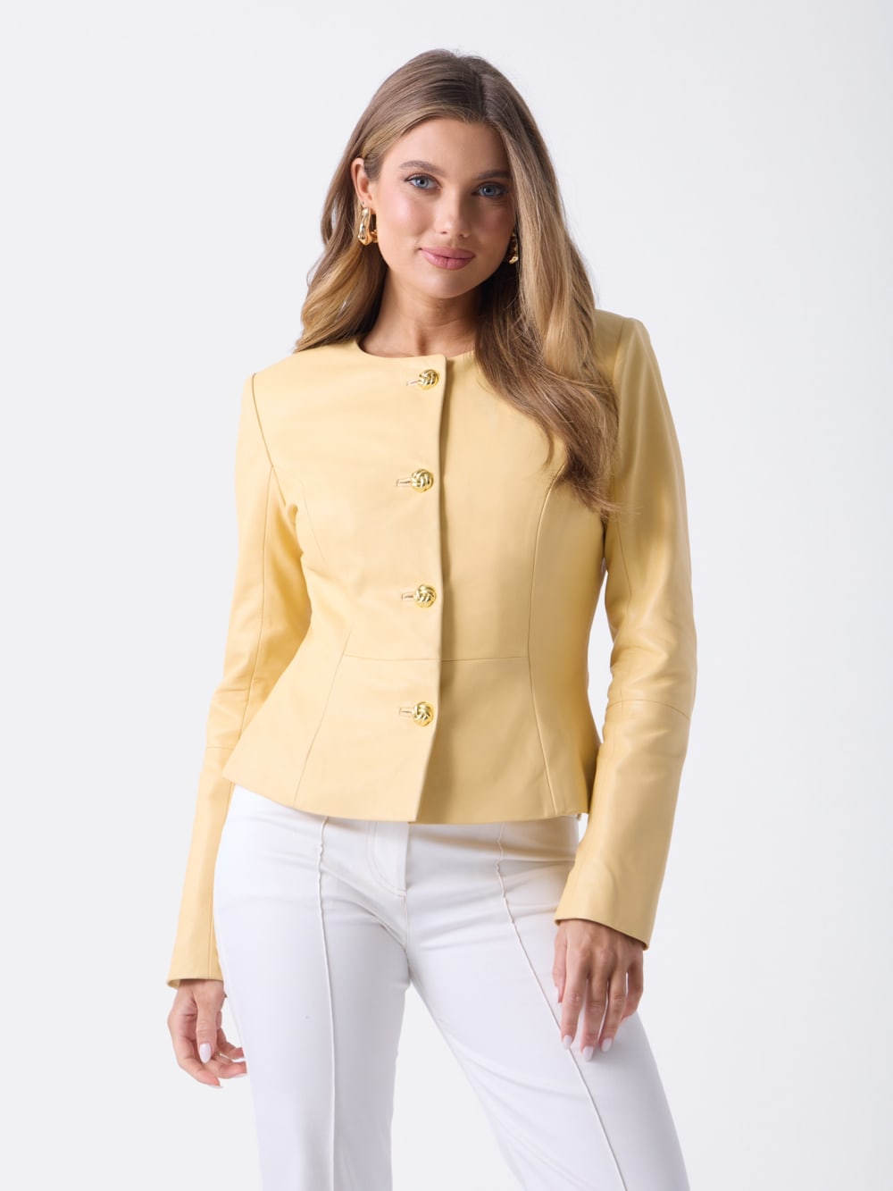 Marciano Peplum Leather Jacket - Guess