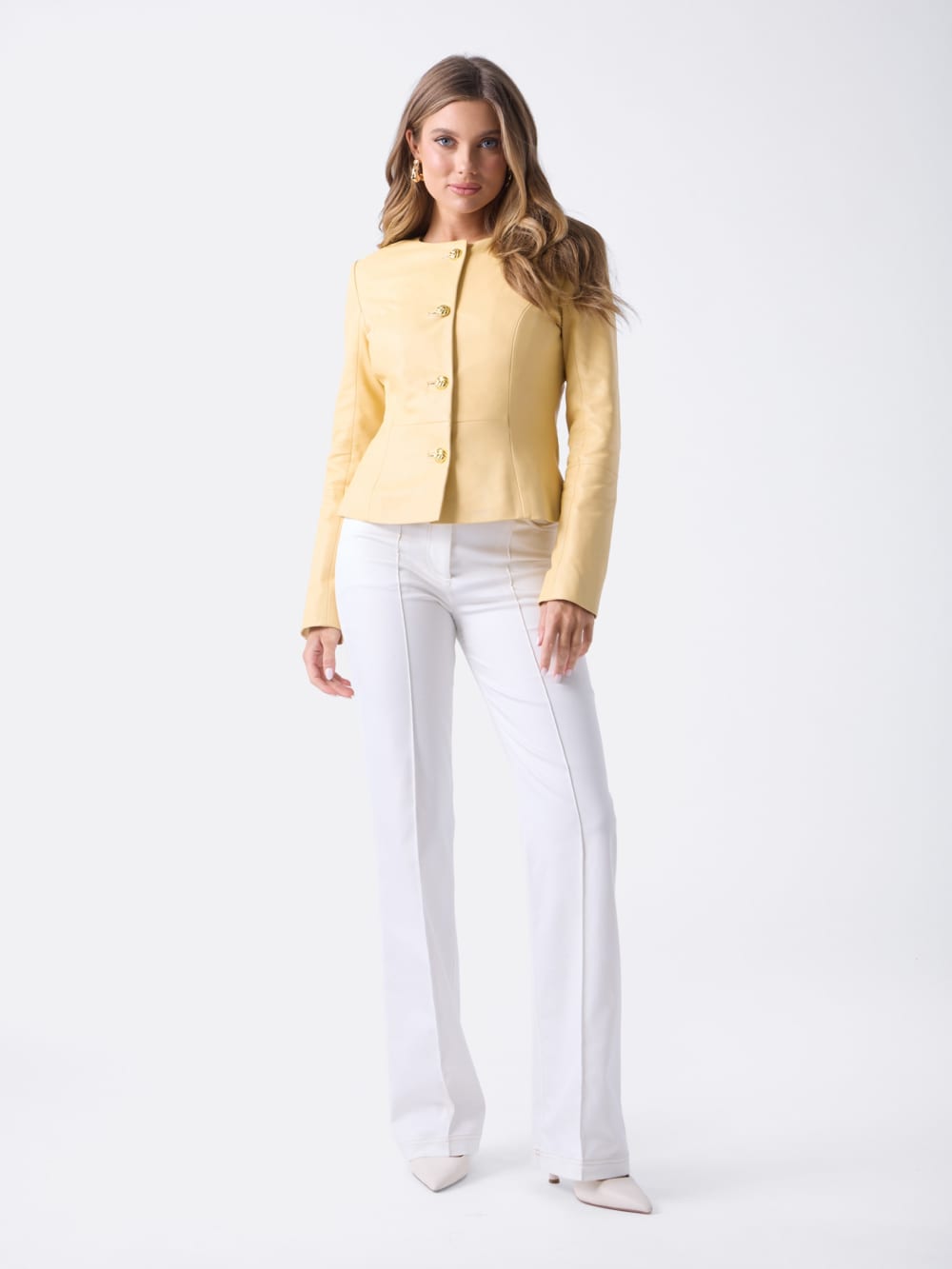 Marciano Peplum Leather Jacket - Guess