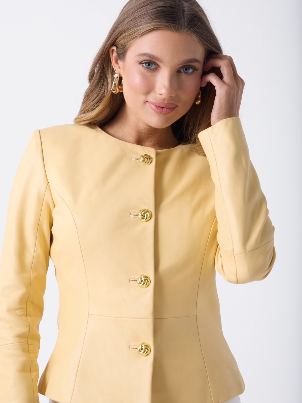 Marciano Peplum Leather Jacket - Guess
