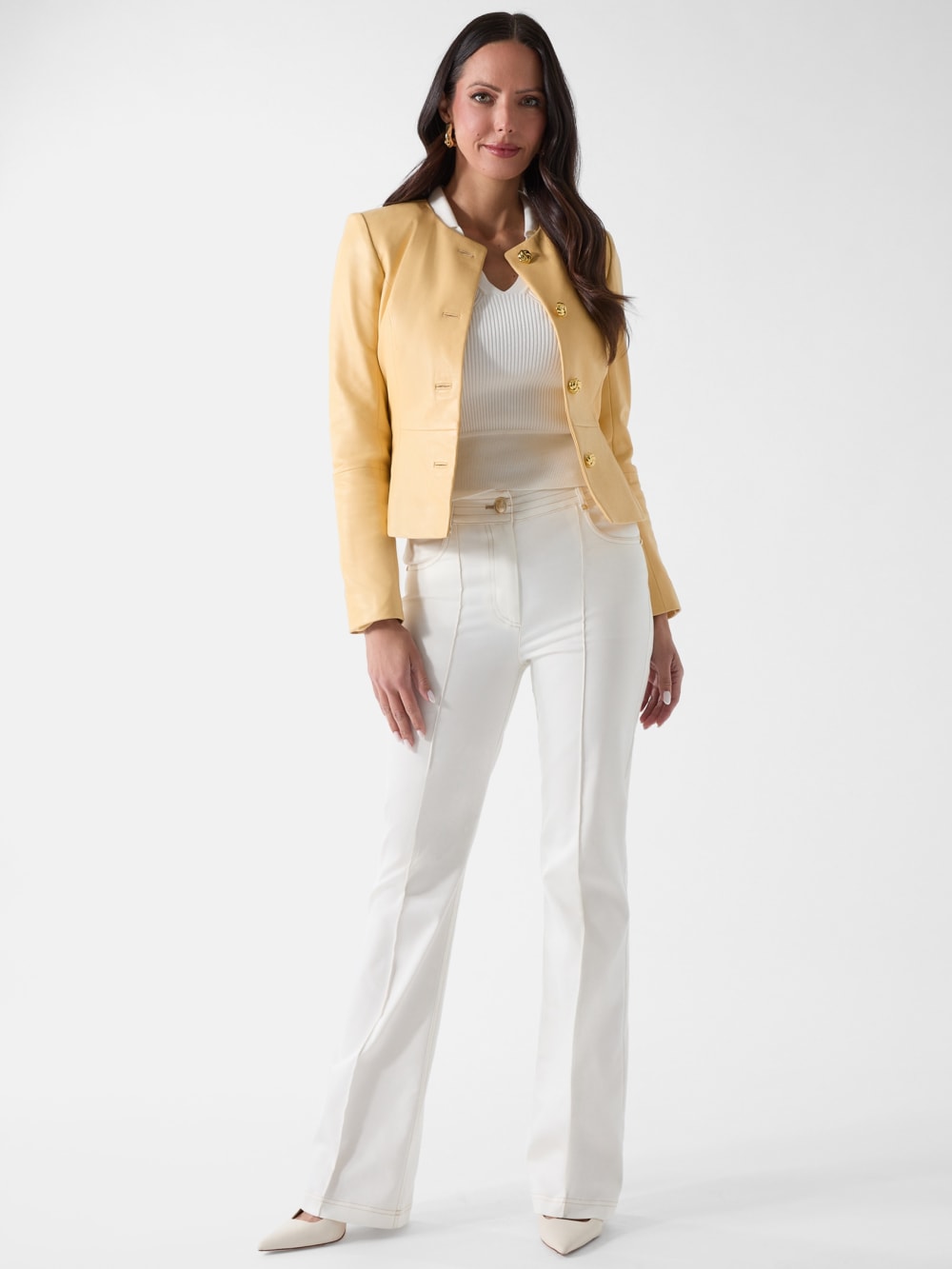 Marciano Peplum Leather Jacket - Guess