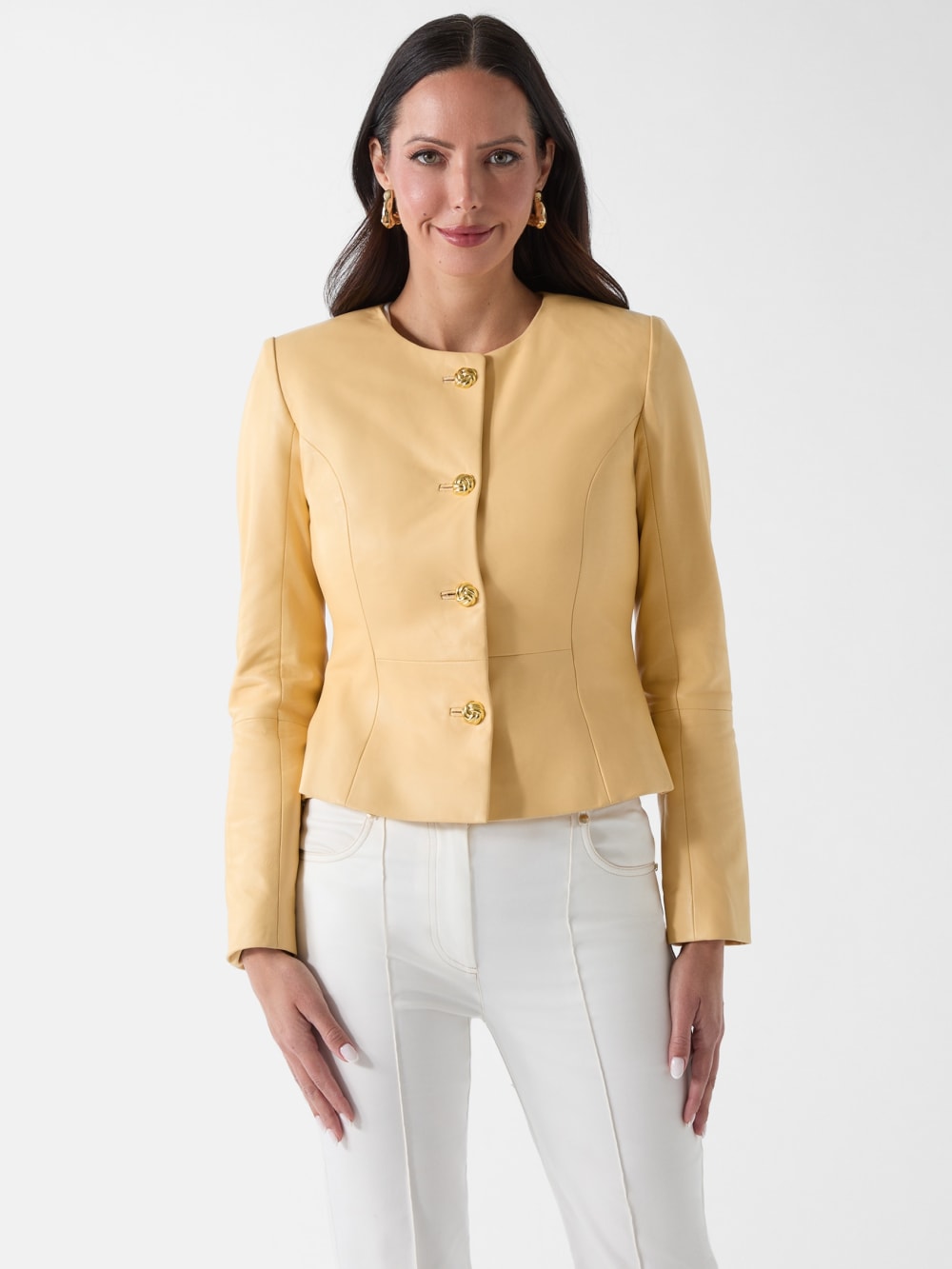 Marciano Peplum Leather Jacket - Guess