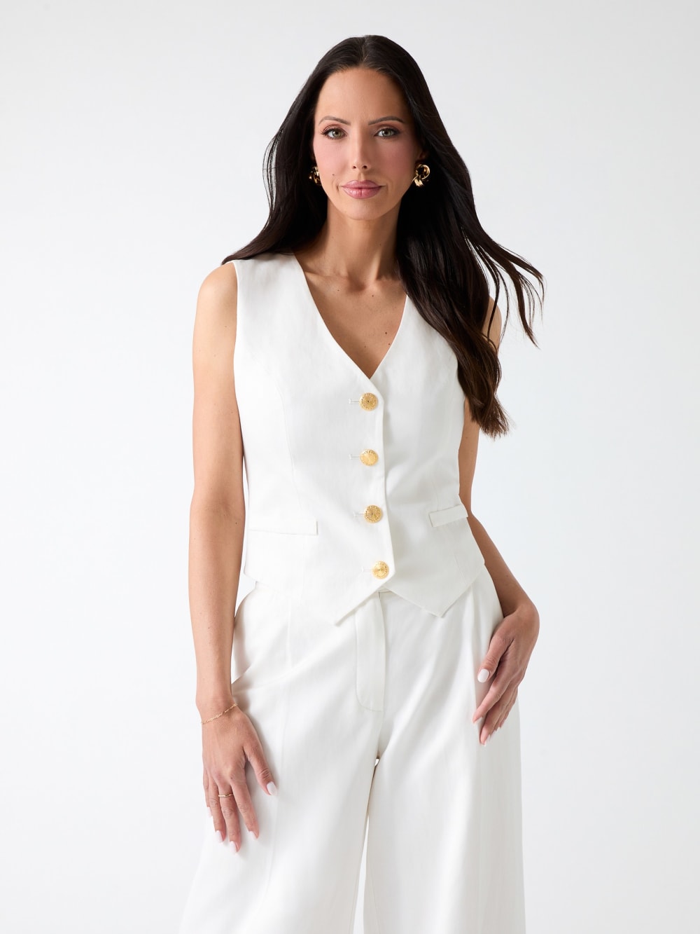Marciano linen-blend vest - Guess