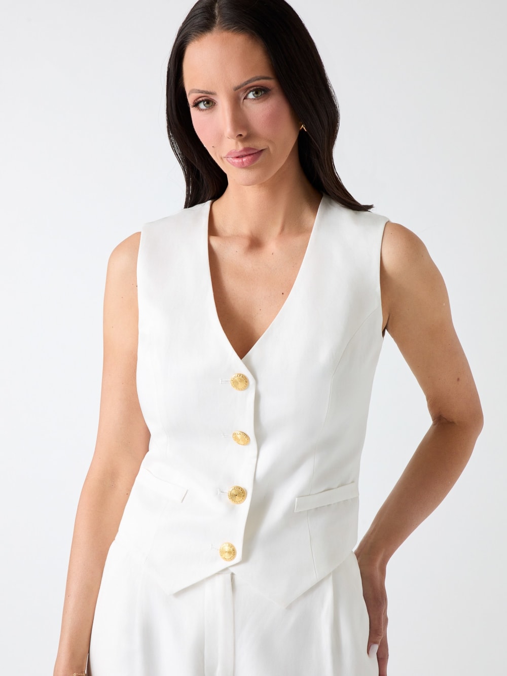 Marciano linen-blend vest - Guess