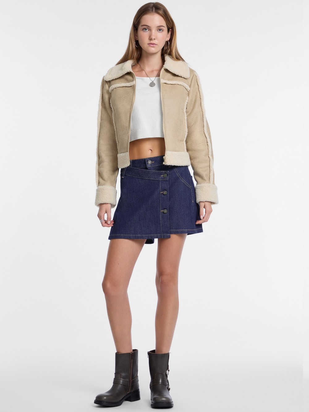 Denim Wrap Skort - Guess