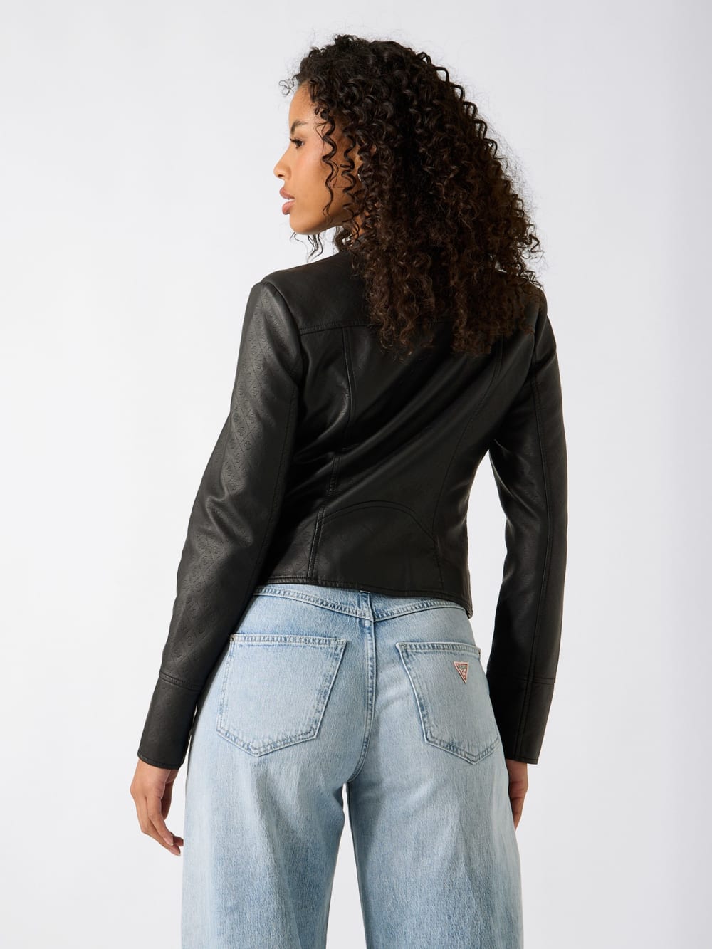 Quattro G Faux-Leather Biker Jacket - Guess