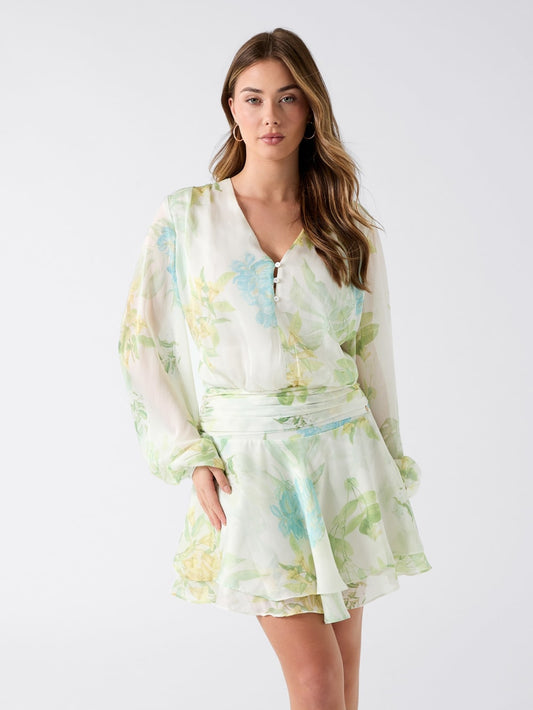 Chiffon Ruffled Mini Dress - Guess